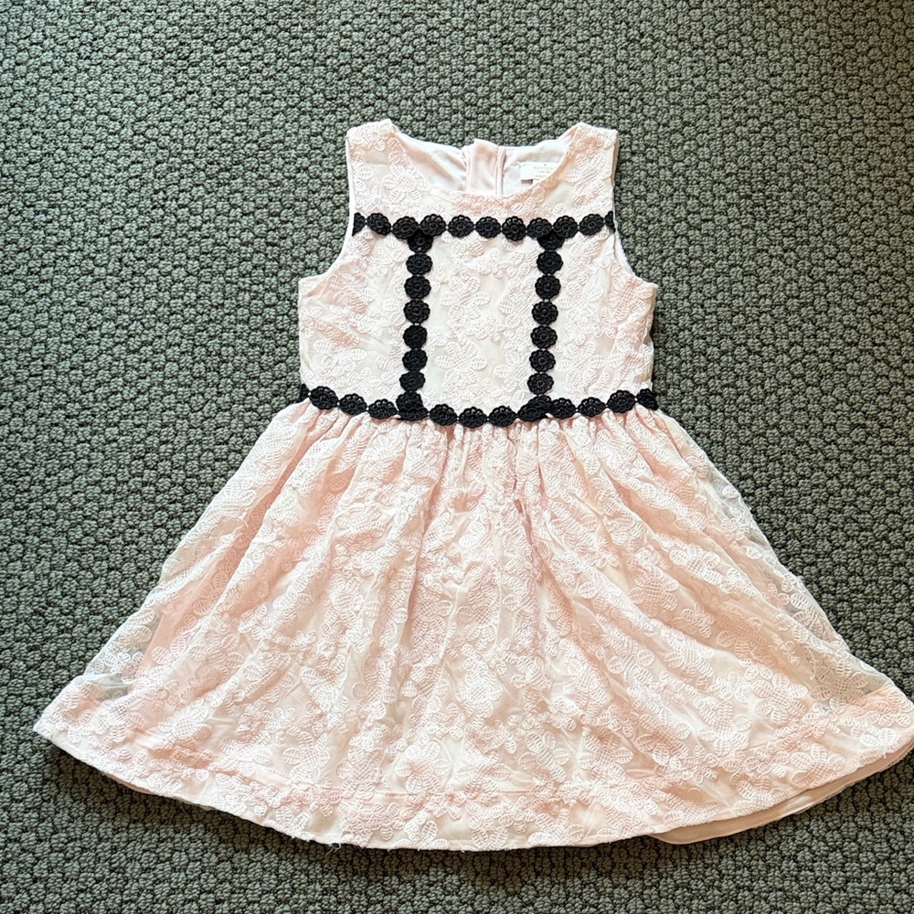 Kids Kate Spade New York Skirt the Rules Pink Floral Mesh  Dress